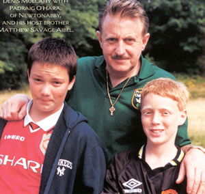 Denis Mulcahy with Padraig O’Hara and his host brother, Matthew Savage Aibel