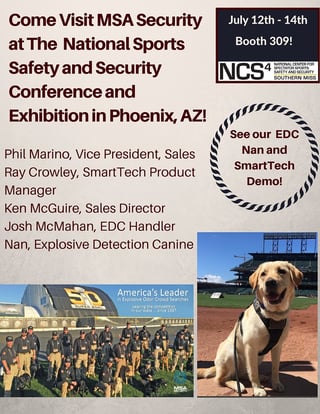Visit MSA at 2016 National Sports Safety and Security Conference and Exhibition