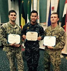 Cameron Grissinger with fellow servicemen in the U.S. Navy