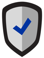 security shield with check mark icon